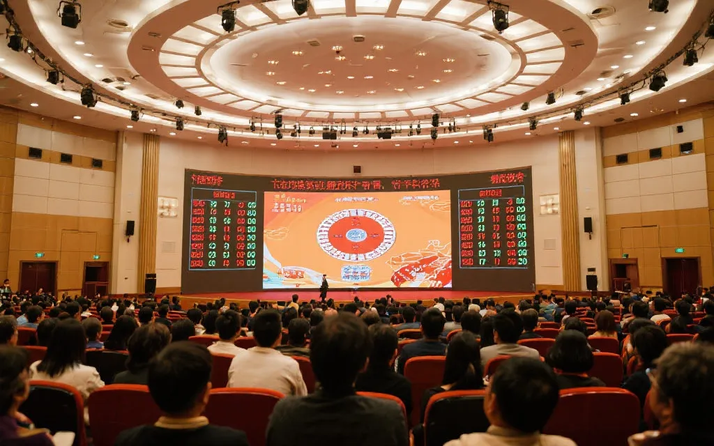 开奖大厅，数字屏幕实时滚动